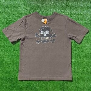 Kids Brown Skull Graphic Tee